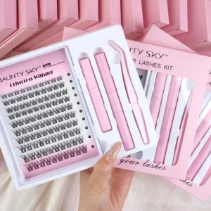 Factory Price Diy Cluster Lashes Set 0.05 0.07mm Pre cut Eyelash Segment Lash Clusters Kit with Lash Bond and Seal