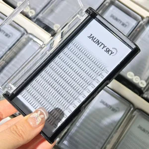 Factory Price Fan Eyelashes Silk Lashes Matte Black Lash Trays Ultra Soft Eyelash Extension Premade Russian Volume Lashes