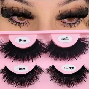 Factory Price Fluffy Eyelashes Russian D Curl Spikes Natural Lashes Customized Own Logo 5D Mink Eyelash Strips