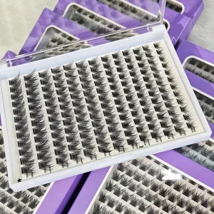 Factory Price Fluffy Pre-Cut Lash Trays 0.07 0.10 C D Curl Individual Custom Boxes DIY Lash Kit Wispy Eyelash Clusters