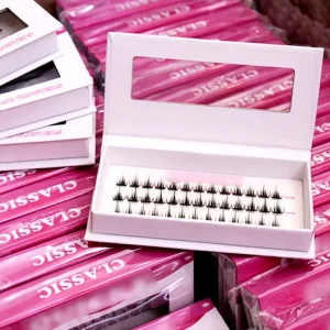 Factory Price Glue Free Self Adhesive Pre Bond Press Cluster Lashes No Glue Bottom Pre Glued Eyelash Extensions