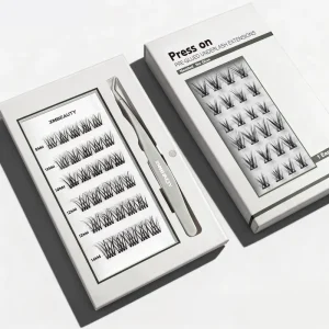 Hold 7-15 Days Non Sticky Pre Glued Cluster Lashes Waterproof Handmade Press on Lashes Private Label Self Adhesive Eyelash