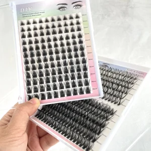 Factory Price Handmade Clusters Sharp Base 12 Rows 10 16mm Segmented Lash Clusters DIY Eyelashes 30d 40d 50d