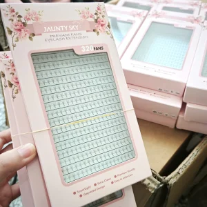 Factory Price Handmade Pointy Base Fan Eyelash C D Curl Short Stem Premade Lash Extension Trays Volume Eyelash Extensions