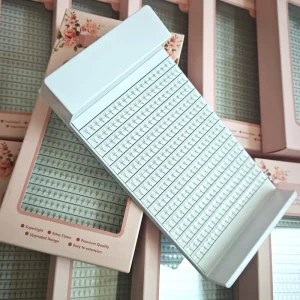 Factory Price Handmade Pointy Base Fan Eyelash C D Curl Volume Eyelash Extensions Short Stem Premade Lash Extension Trays