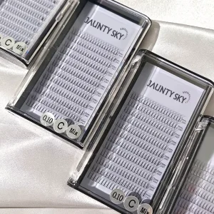 Factory Price Handmade Super Soft Promade Lash Fans 3D 4D 5D Volume Eyelash Extension 0.07 0.10 C D Matte Black Fan Eyelashes