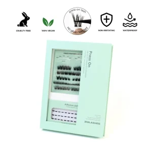 Factory Price Hold 7 15 Days Self Adhesive Lashes Kit Vegan Fluffy Press on Lashes Private Label Lash Cluster No Glue