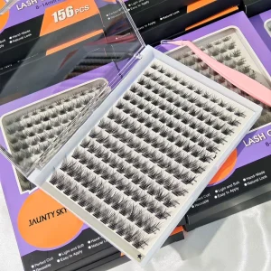 Factory Price Individual 0.07 0.10 DIY Lash Extension Kit Fluffy C D Curl Lash Trays Pre Cut Segment Eyelash Clusters