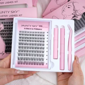 Factory Price Individual Cluster Eyelash with Lash Bond and Seal and Remover Pre cut Segment Custom DIY Extension Kit