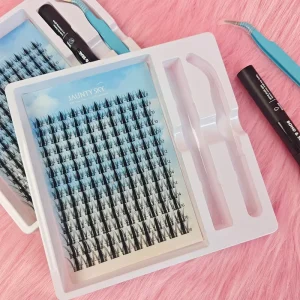 Factory Price Invisible Band Diy Lash Extension Kit Anime Eyelashes Cluster Sets Pre cut Segment 140pcs Lash Clusters