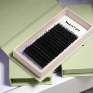 Factory Price LB LJ LC LD M Curl Premium Fluffy Cashmere Eyelashes Matte Black Eye Lash Fan Like Butter Lash Extensions Trays