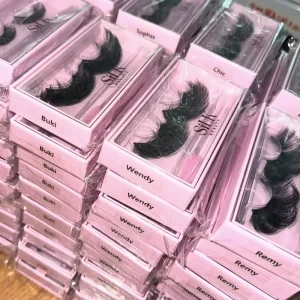 Factory Price Lash Boxes Custom Logo Natural Thick Fluffy Lashes Private Label 25MM Dramatic Strip Eyelashes