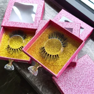 Factory Price Lash Cases Custom Logo Printed Eyelash Packaging Box OEM ODM Glitter Drawer Box Luxury Empty Lash Cases