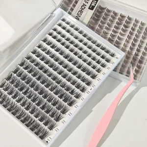 Factory Price Lash Kit Black Glue Self Adhesive Cluster Lashes No Glue Pre Bond Technology Segment Press On Diy Lash Extension