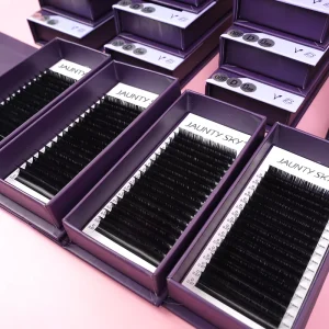 Factory Price Luxury Matte Black Lash Tray Custom Logo Volume Eyelash Extensions Pestanas Cashmere Eyelashes