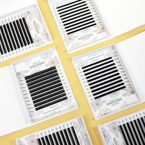 Factory Price Matte Black Cross Eyelashes 0.07mm Korean PBT Fiber Rrivate Label YY U Lashes Extension Clover Lashes 3D 4D 5D W