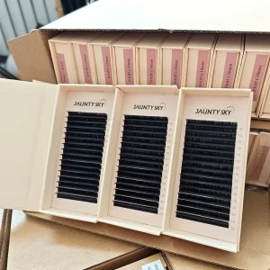 Factory Price Matte Black Lash Mega Volume Cashmere Eyelash Extension Supplies Individual Silk Lash Extension Trays