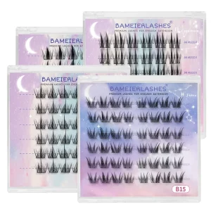 Factory Price Mega Volume No Glue d Curl Lash Cluster Fluffy Press on Diy Eyelash Extensions