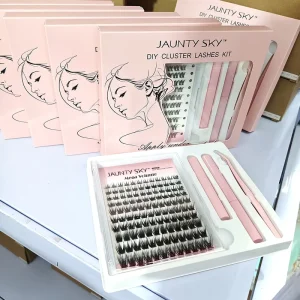 Factory Price Mega Volume Pre Cut Segment Individual Eyelash Sets With Bond and Seal Self grafting Cluster Lashes Kit