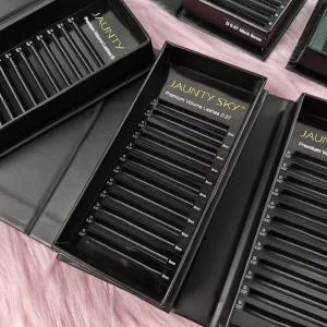 Factory Price Mixed Volume Eyelashes Custom Logo 0.05 CC Curl Matte Black Lash Extension Premium Cashmere Lash Trays