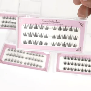 Factory Price No Glue Needed Segment Diy Eyelash Extension Pre Bonded Diy Cluster Eyelashes Press on Lash