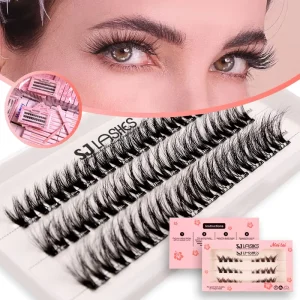 Factory Price PBT Material Strong Hold Natural Look Cruelty Free Pre Glued Cluster Lashes