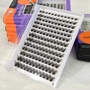 Factory Price Pre Cut DIY Lash Trays Premade Segment Self Apply Eyelash Clusters Fluffy C D Curl Superfine Band Custom Lash Kit