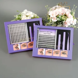 Factory Price Pre Cut Segment 8 16mm D Curl Fox Eyes DIY Lash Sets Custom Eyelash Cluster Kit