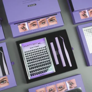 Factory Price Pre-Cut Segment C Curl Superfine Band Cat-Eye DIY Lash Set Custom Eyelash Cluster Kit