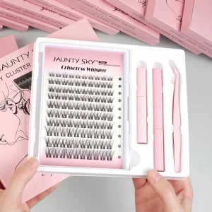 Factory Price Pre Cut Segment Eyelashes Clusters Customize DIY Cluster Trays 8 16mm Lash Extension Kit With Lash and Bond