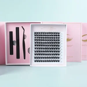 Factory Price Pre Cut Segment L Curl Fairy Style DIY Lash Synthetic Fiber Custom Eyelash Cluster Kit OEM Supply