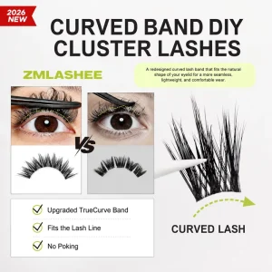 Factory Price Pre Cut Segmented Eyelashes DIY Lash Extension Kit Private Label Curved Lash Cluster