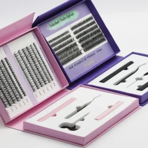 Factory Price Pre Cut Segmented Eyelashes DIY Lash Extension Kit Private Label Faux Mink Cluster Lash Cluster Kit