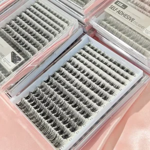 Factory Price Pre Glue Individual Segment Lashes Self Adhesive Lash Extension Kit DIY Cluster Lashes Press on Eyelashes Trays