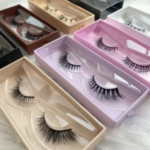 Factory Price Pre Glued 3/4 Cat Eye Full Strip False Eyelashes Clear Black Band Reusable OEM Accepted Half Eyelashes