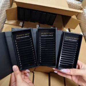Factory Price Premium 0.07 D Curl Volume Eyelashes 8-15mm Mixed Matte Black Lash Extension Soft Cashmere Lash Trays