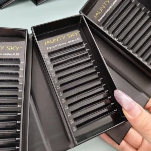 Factory Price Premium 0.07 DD Curl Cashmere Lash Trays Super Soft Volume Eyelashes Mixed Matte Black Lash Extension
