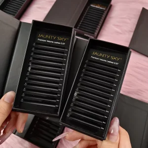 Factory Price Premium 8 15mm Mixed Volume Eyelashes 0.05 C D Curl Matte Black Lash Extension Super Soft Cashmere Lash Trays