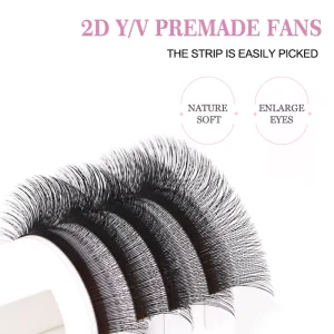 Factory Price Premium YY W Shape Volume Lash Supplies Wet Look 0.05 0.03 Eyelash Extensions cashmere Lash