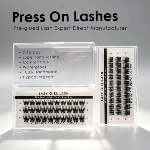 Factory Price Press DIY Cluster Lashes Pre Glue Eyelashes Faux Mink Reusable Self Adhesive Lash Trays Pre Cut Segment Lash