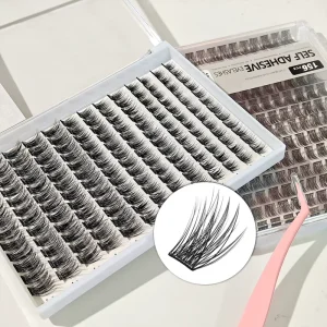 Factory Price Press On Diy Lash Extension Self Adhesive Black Glue Cluster Lashes No Glue Pre Bond Technology Segment Lash Kit