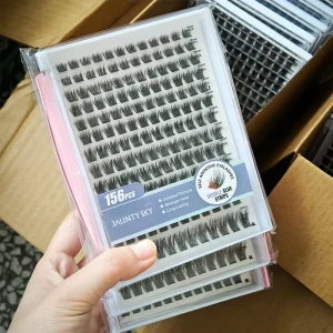 Factory Price Press on Eyelashes No Glue Needed Self Adhesive Cluster Segment Lash Long Lasting Double Glue Striped DIY Lash Kit