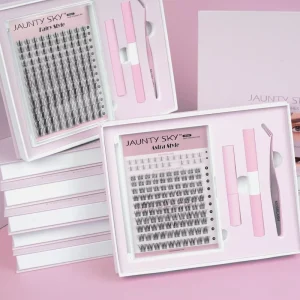 Factory Price Private Label 8 16mm Superfine Band Individual Fairy Style at Home Pre Cut Segment Cluster DIY Lash Kit