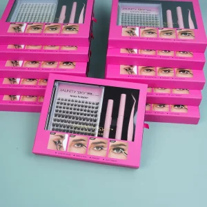 Factory Price Private Label DIY Lash Sets D Curl Superfine Band Custom Eyelash Cluster Kit Cats Eyes Pre Cut Segment