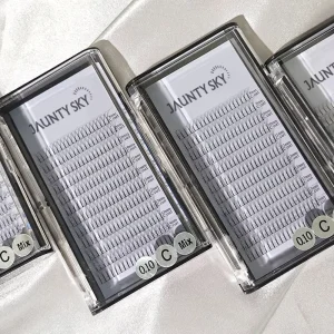 Factory Price Ready Fan Lash Extension Trays Sharp Pointy Base 3D 5D 6D 8D Fan Eyelashes 0.07C Narrow Premade Lash Fan
