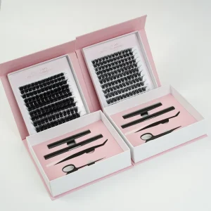 Factory Price Segment L Curl Mega Volume DIY Lash 12 16mm Custom Eyelash Cluster Kit With Applicator