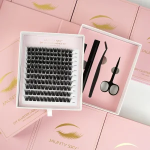 Factory Price Segmented CC Curl Fox Eye DIY Lash 8 14mm Custom Eyelash Cluster Kit Double Layer Box ODM