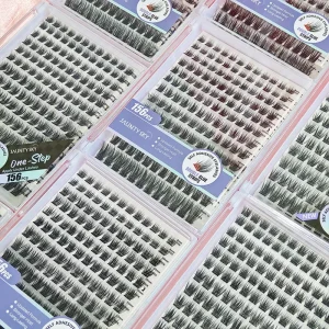 Factory Price Self Adhesive Cluster Segment Lash Press on Eyelashes No Glue Needed Long Lasting Double Glue Striped DIY Lash Kit