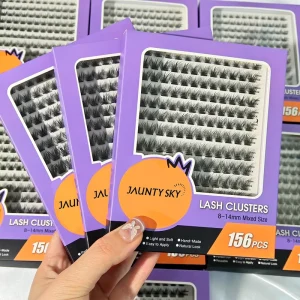 Factory Price Self Apply Eyelash Clusters Fluffy C D Curl Superfine Band Custom Lash Kit Premade DIY Lash Trays Pre Cut Segment
