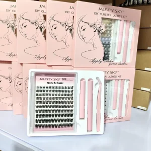 Factory Price Self grafting Cluster Lashes Kit Individual Eyelash Sets With Bond and Seal Mega Volume Pre Cut Segment